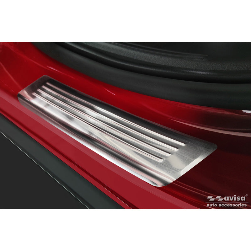 Avisa, protections de seuils de porte, acier inoxydable, convient pour Hyundai Tucson (NX4E) 2020- 'Lines' - 2 pièces (portes arrière)