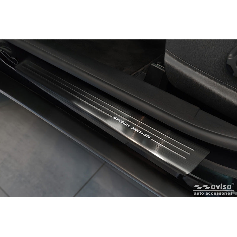 Avisa, Sill Protectors, Black, Stainless Steel, Fits Ford EcoSport Facelift 2017- - 'Special Edition' - 4-piece
