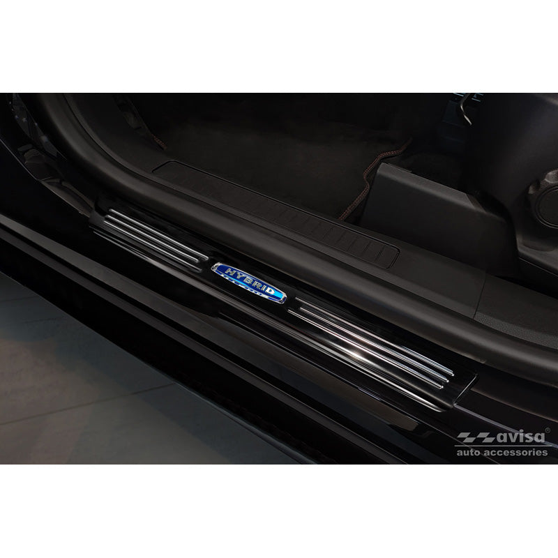 Avisa, Protections de seuil, noir, acier inoxydable, convient à Ford Kuga III 2019-2024 & FL 2024- 'Hybrid' - 4 pièces
