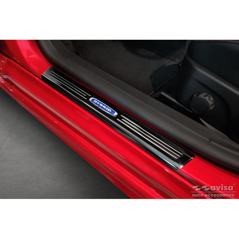 Avisa, Door Sill Protectors, Black, Stainless Steel, Fits Ford Focus IV excl. ST-Line 2018- 'Hybrid' - 4-pieces