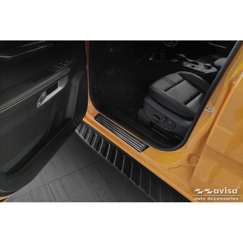 Avisa, Protections de seuil, noir, acier inoxydable, convient à Ford Ranger VI 2022- 'Lines' - 4 pièces