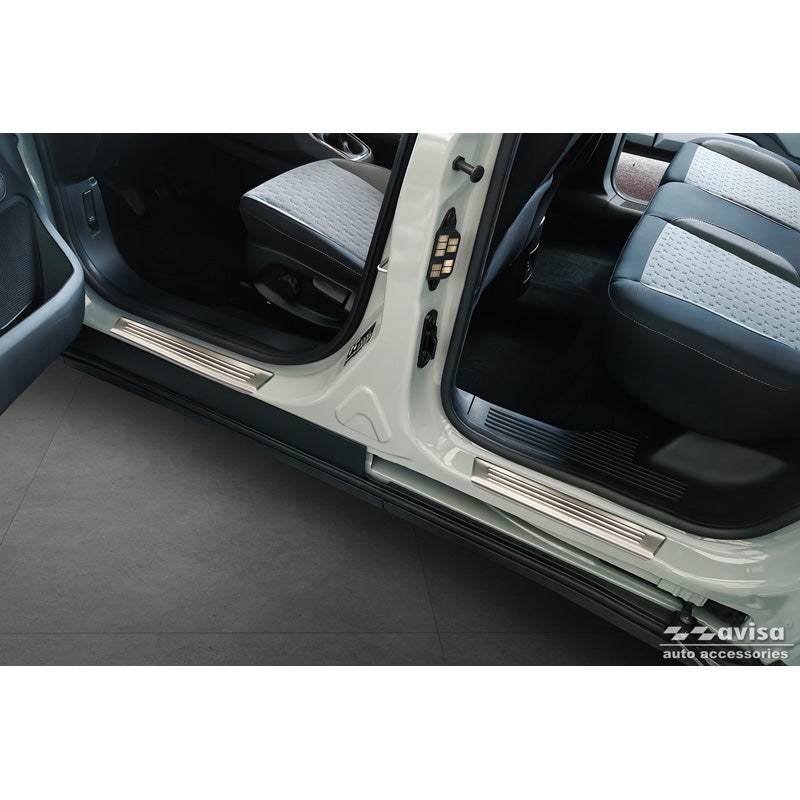 Avisa, Sill protectors in Stainless Steel, Fits Ford Tourneo Courier II 2023-, 'Lines' – 4 pieces
