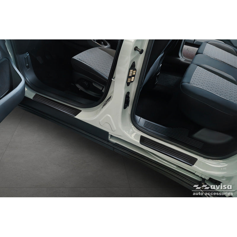 Avisa, Door Sill Protectors, Stainless Steel, Fits Ford Tourneo Courier II 2023-, 'Lines' – 4 pieces