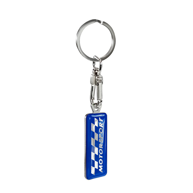 Avisa, Porte-clés en acier inoxydable - 'Motorsport' Bleu - 1,3x5,3cm