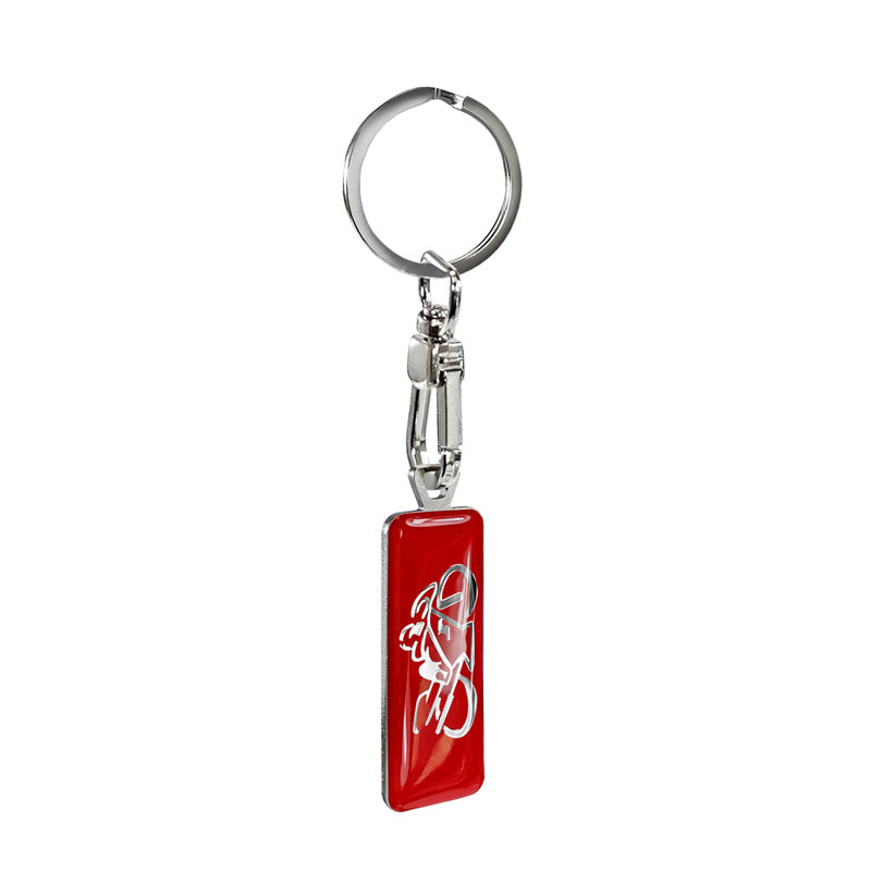 Avisa, Porte-clés en acier inoxydable - 'Moto' Rouge - 1,3 x 5,3cm