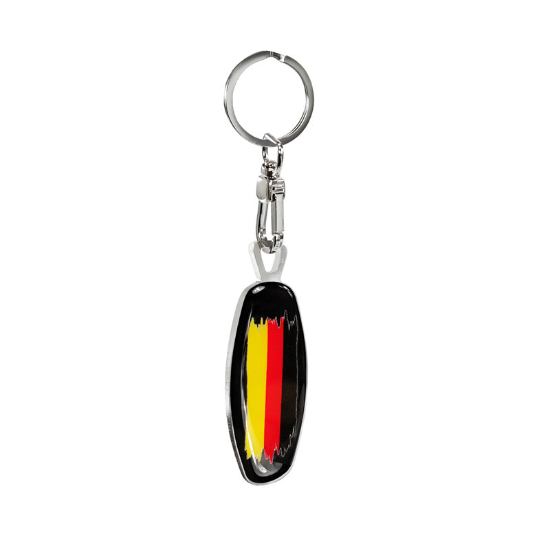 Avisa Porte-clés en acier inoxydable - Emblem/ Flag DE+PL