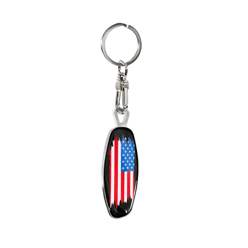 Avisa Porte-clés en acier inoxydable - Emblem/ Flag USA+PL