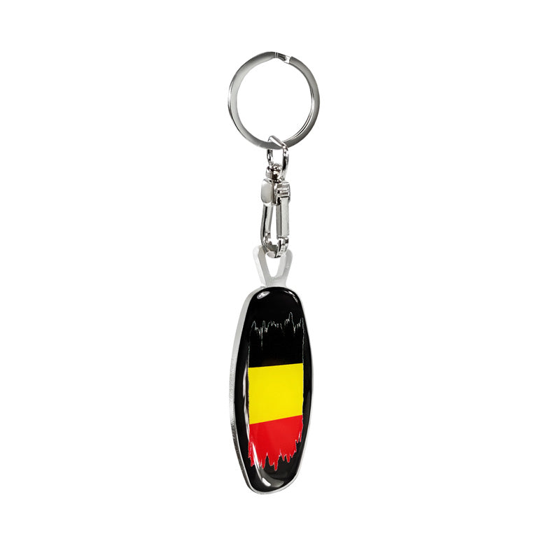 Avisa Porte-clés en acier inoxydable - Emblem/ Flag BE+PL