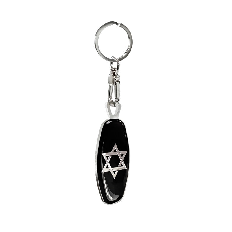 Avisa Porte-clés en acier inoxydable - Emblem/ Flag Star of David+BE
