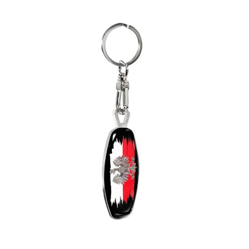 Avisa Porte-clés en acier inoxydable - Emblem/ Flag Poland
