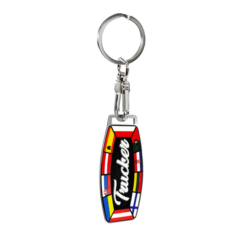 Avisa Porte-clés en acier inoxydable - Trucker/Flags