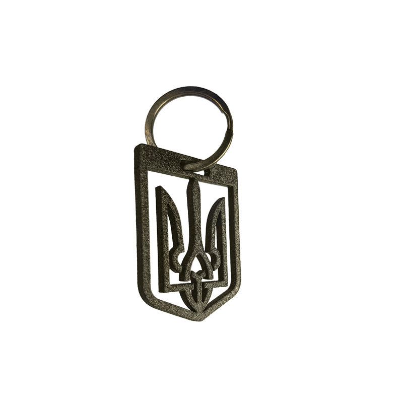 Avisa, sleutelhanger van roestvrij staal - 'Oekraïne' (goud) - 5,5 x 7,2 cm