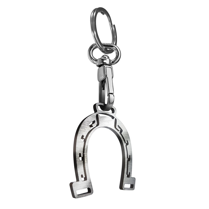 Avisa, hoefijzeren sleutelhanger - roestvrij staal - 5,7x11,5cm - zilver