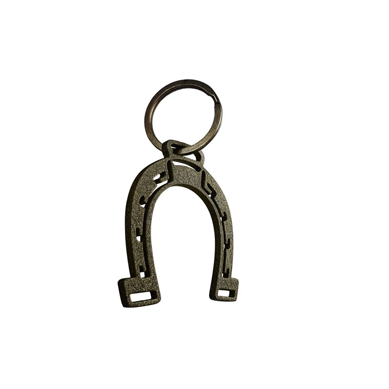 Avisa, hoefijzersleutelhanger van roestvrij staal - goudkleurig - 6x8cm
