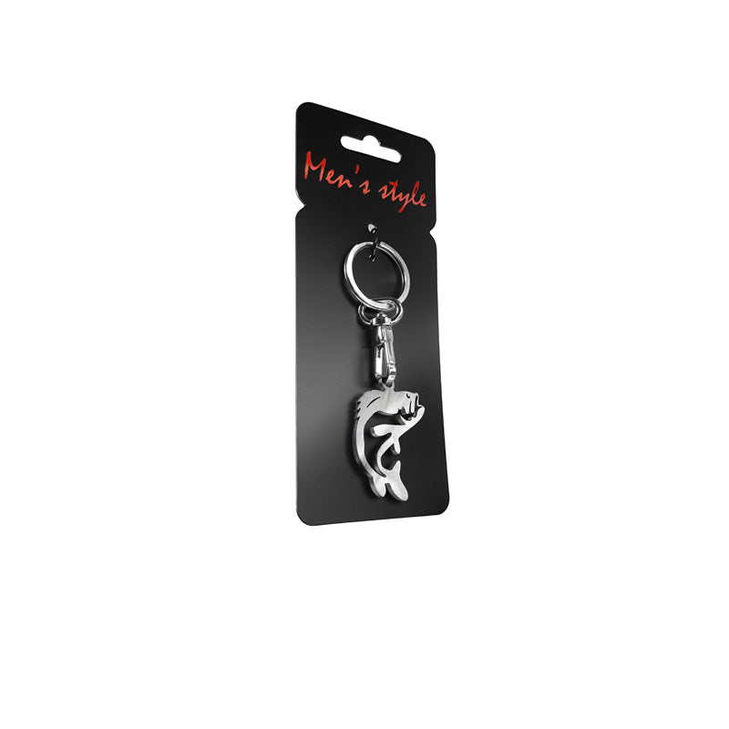 Avisa, sleutelhanger 'Vis' - roestvrij staal - 5,8x11,3cm