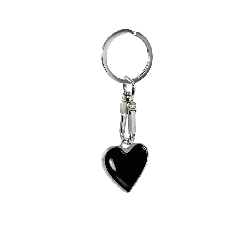 Avisa Porte-clés en acier inoxydable - 'coeur en résine' Noir