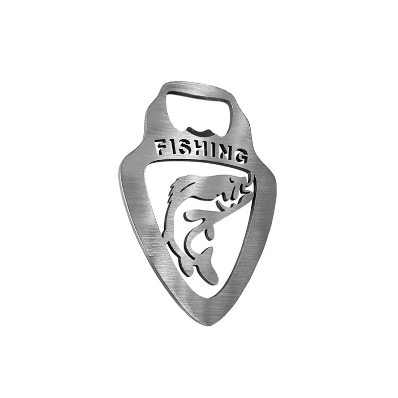 Avisa, flesopener van roestvrij staal - vismotief - 10x7cm - zilver