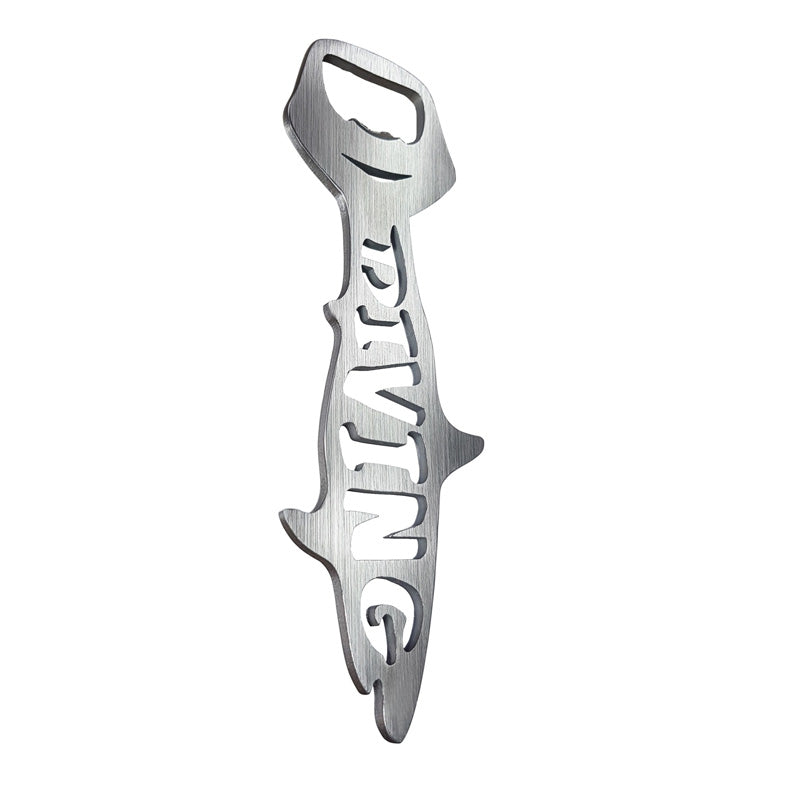 Avisa RVS Flesopener - 'DIVING' (Zilver)