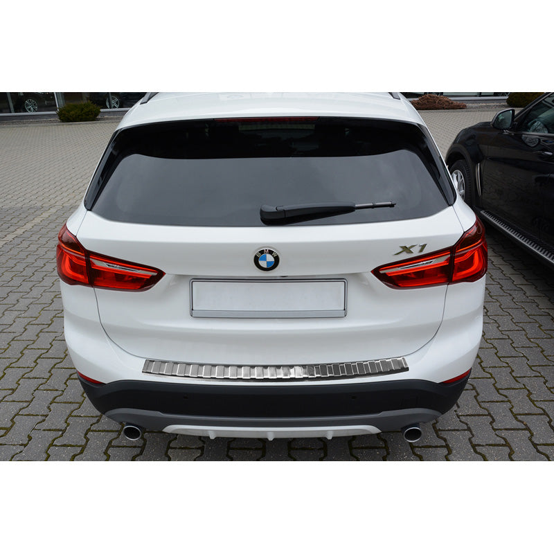 Avisa, Rear bumper protector, stainless steel, fits BMW X1 F48 2015-2022 'Ribs'