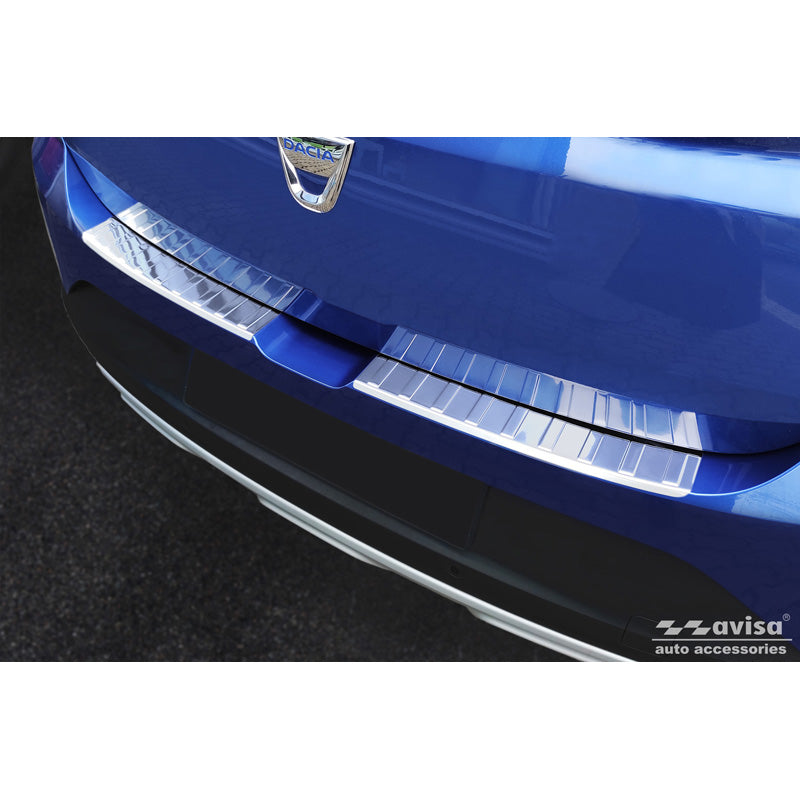 Avisa, Rear bumper protector, stainless steel, fits Dacia Sandero III 2020-2022 & Facelift 2022- incl. Stepway 'Ribs' (2-piece)