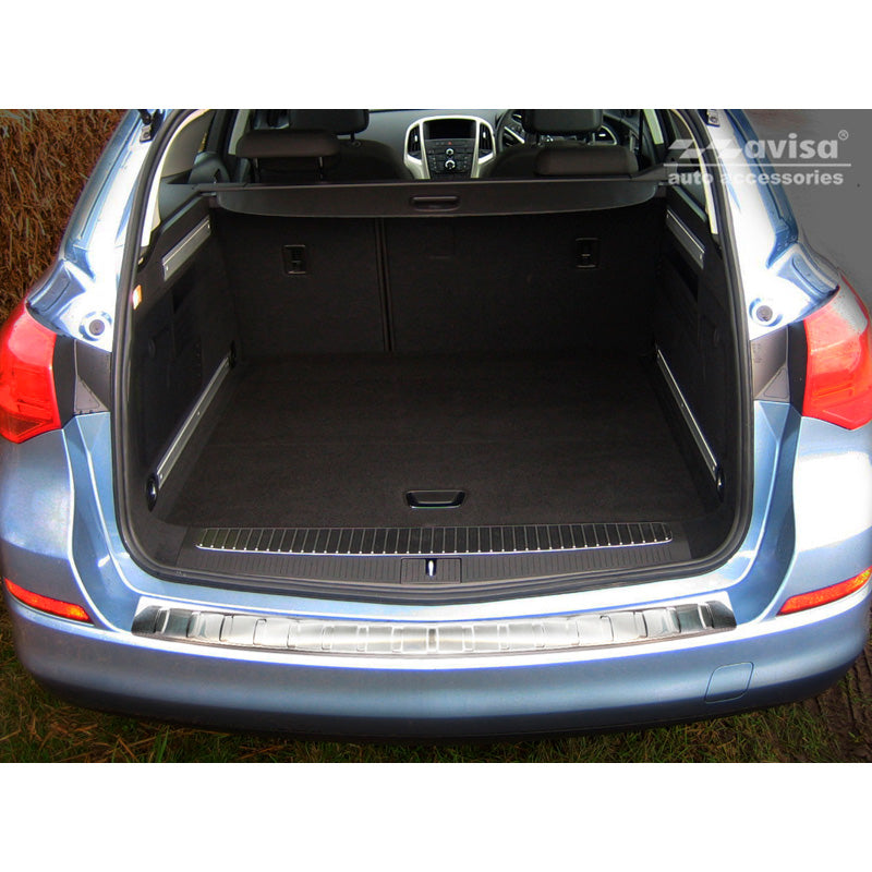 Avisa, Rear bumper protector, Stainless steel, fits Opel Astra J Sportstourer Facelift 2012-2015 'Ribs'