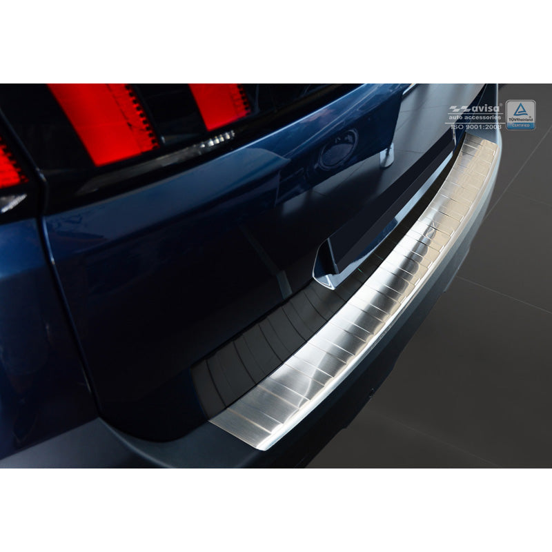 Avisa, Rear bumper protector, Stainless steel, fits Peugeot 5008 II 2017- (excl. GT-Line) 'Ribs'