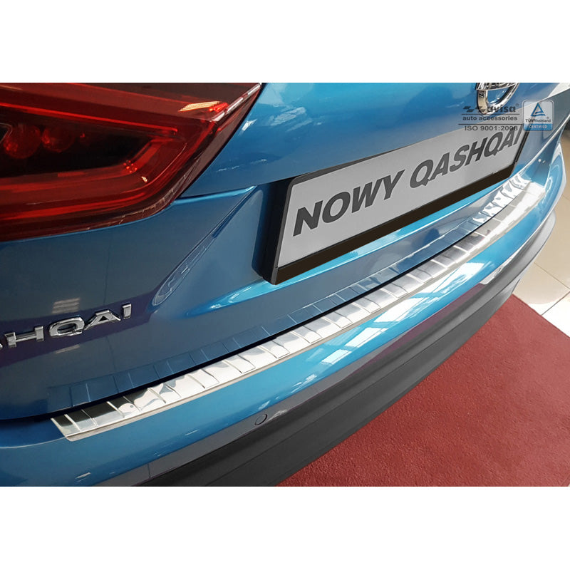Avisa, protection de pare-chocs arrière, acier inoxydable, compatible avec Nissan Qashqai II Facelift 2017-2021 'Ribs'