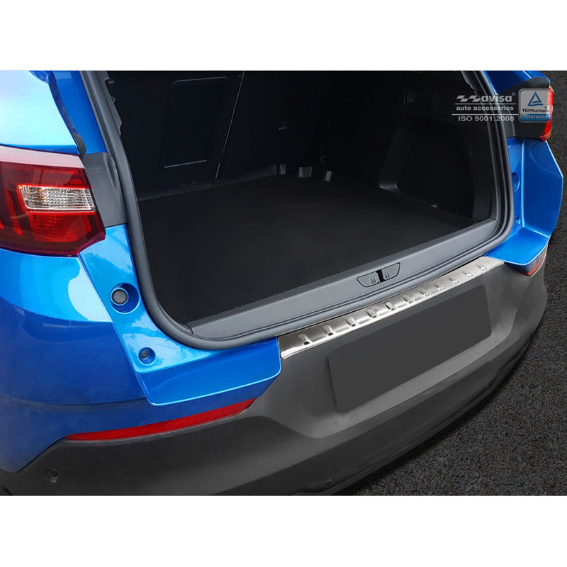 Avisa, protection de pare-chocs arrière, acier inoxydable, compatible avec Opel Grandland X 2017-2021 'Ribs'