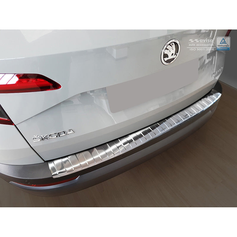 Avisa, protection de pare-chocs arrière, acier inoxydable, compatible avec Skoda Karoq 2017-2022 'Ribs'