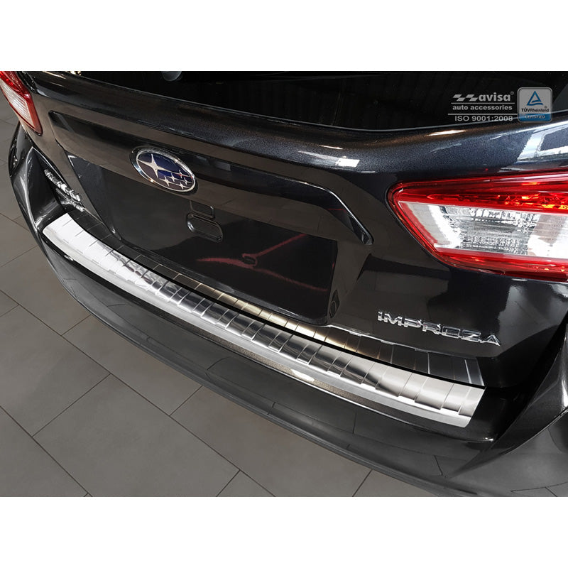 Avisa, protection de pare-chocs arrière, acier inoxydable, compatible avec Subaru Impreza V GT 5 portes 2017- 'Ribs'