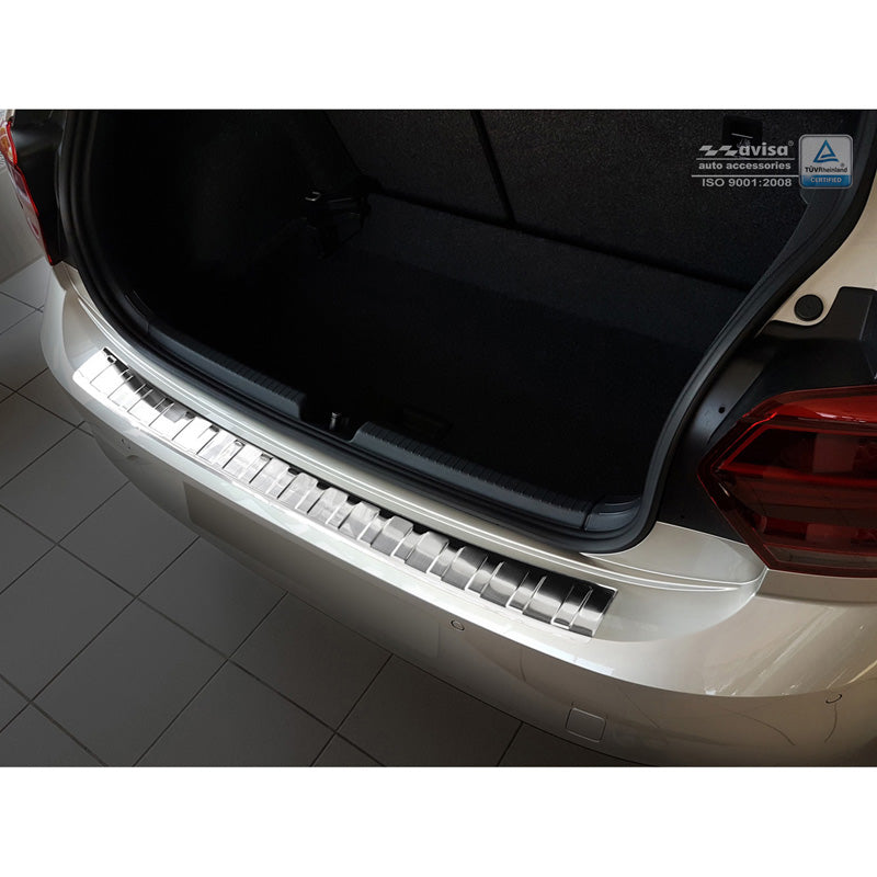 Avisa, protection de pare-chocs arrière, acier inoxydable, compatible avec Volkswagen Polo VI 5 portes 2017-2021 & Facelift 2021- 'Ribs'