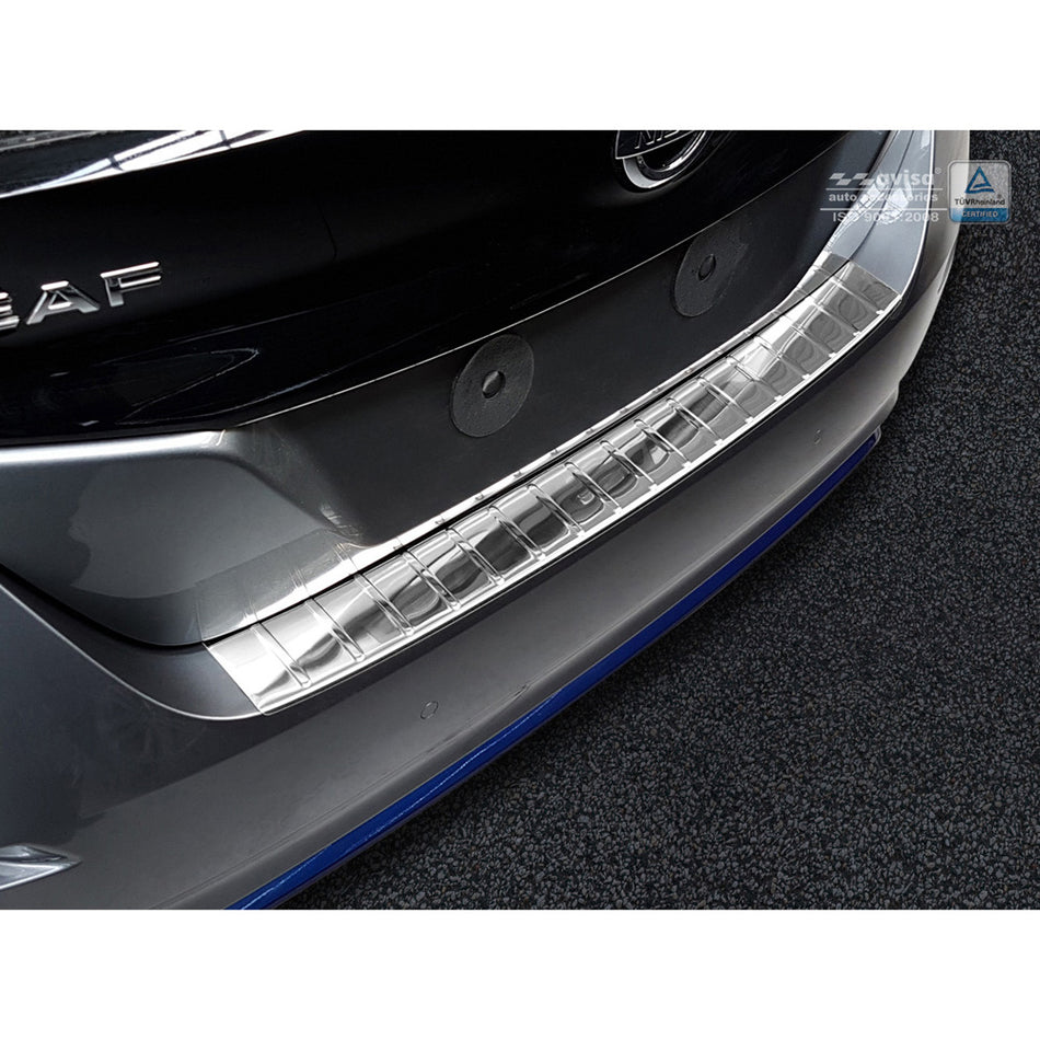 Avisa, protection de pare-chocs arrière, acier inoxydable, convient à Nissan Leaf II 2017-2021 & FL 2021- 'Ribs'