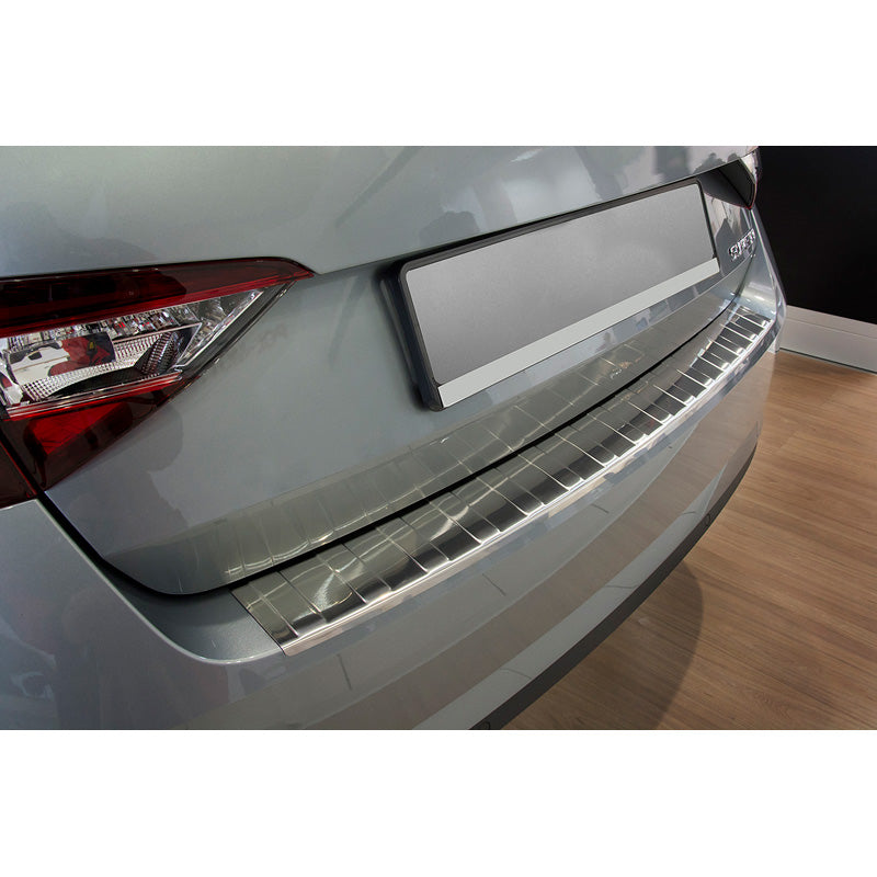 Avisa, Rear Bumper Protector, Stainless Steel, Fits Skoda Superb Liftback 2015-2019 & 2019- 'Ribs'