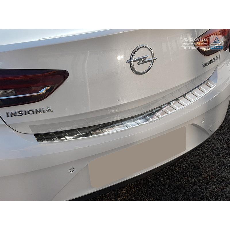 Avisa, Protection de pare-chocs arrière, acier inoxydable, compatible avec Opel Insignia Grand Sport 5 portes 2017-2020 & FL 2020- 'Ribs'