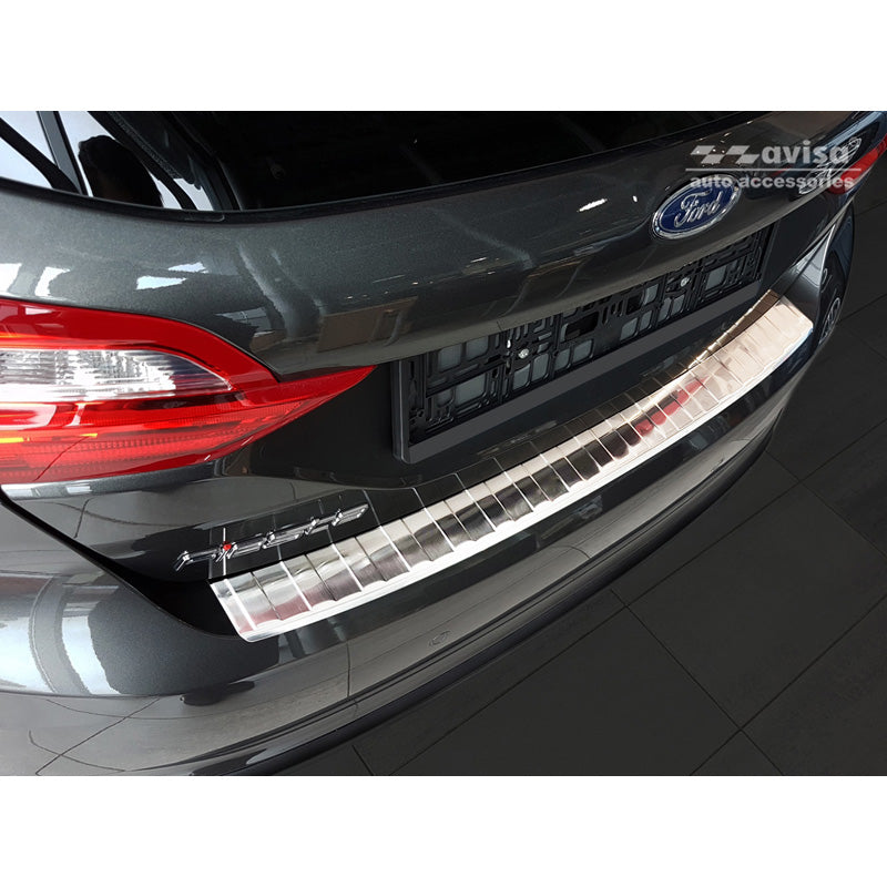 Avisa, Rear bumper protector, Stainless steel, Fits Ford Fiesta MK8 2017- 'Ribs'