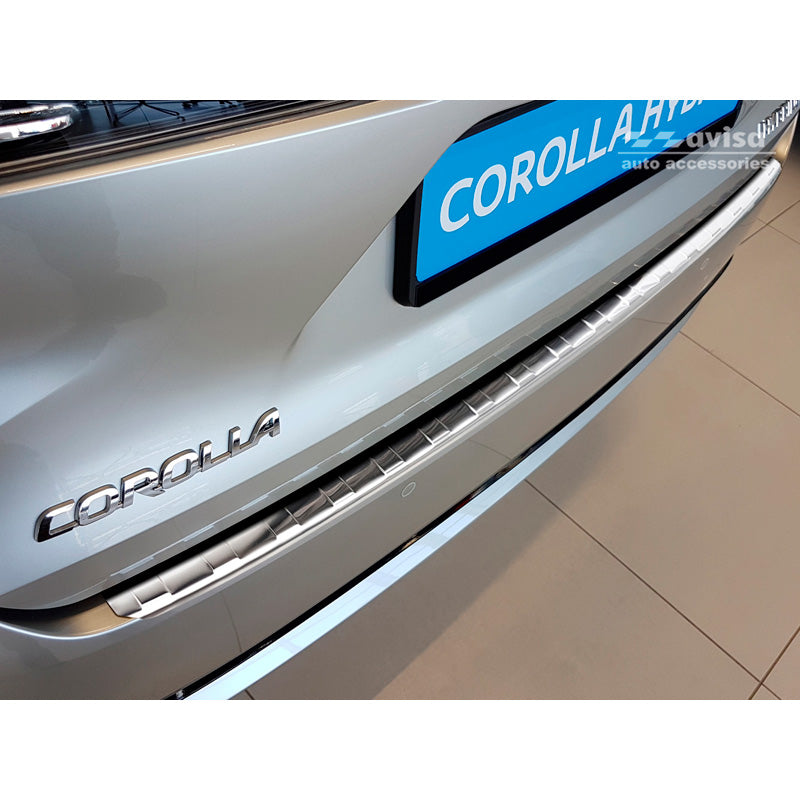 Avisa, Rear bumper protector, Stainless steel, Fits Toyota Corolla XII Combi 2019- (incl. GR Sport) & Suzuki Swace Combi 2020- 'Ribs'