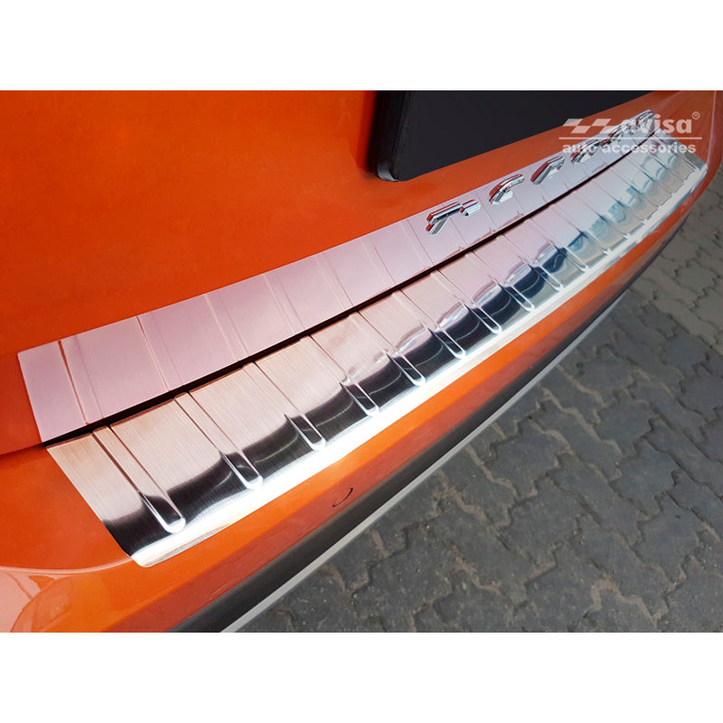 Avisa, Rear bumper protector, Stainless steel, Fits Volkswagen T-Cross 2019-2024 & FL 2024- 'Ribs'
