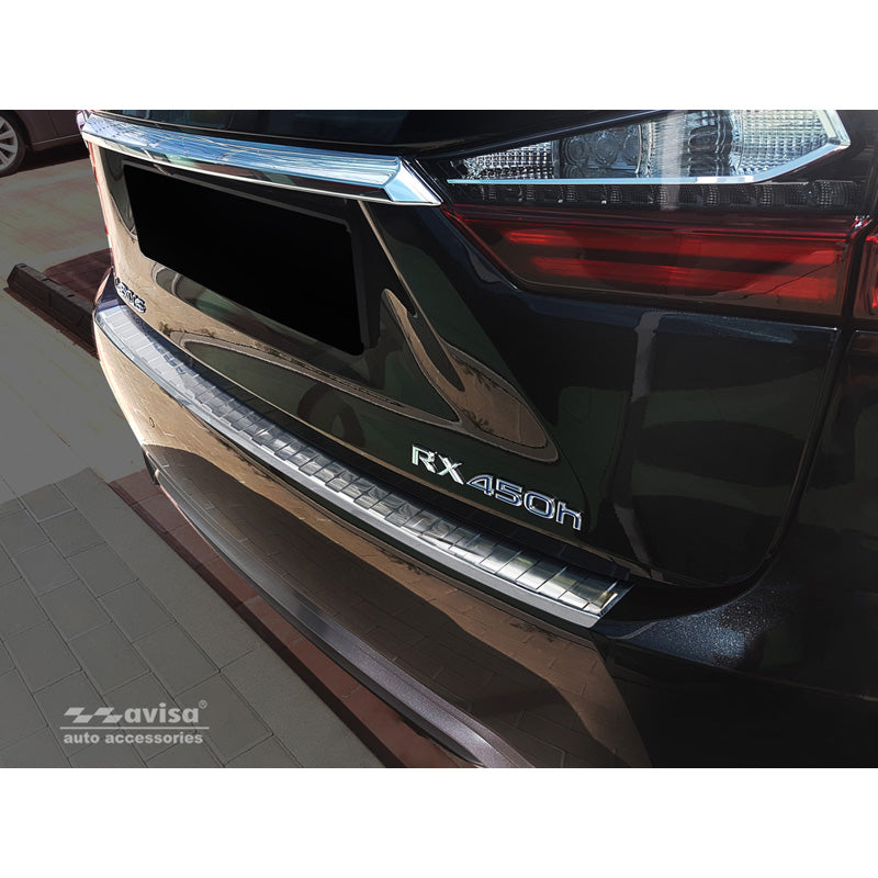 Avisa, achterbumperbeschermer, roestvrij staal, passend voor Lexus RX 2015-2019 & FL 2019- 'Ribs'