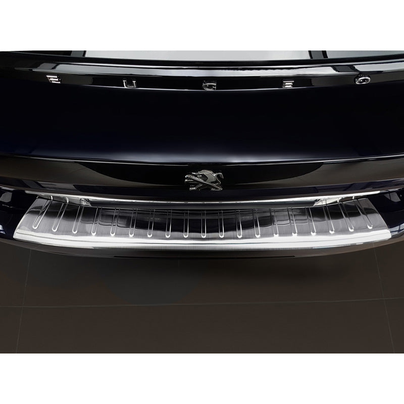 Avisa, Rear bumper protector, Stainless steel, Fits Peugeot 508 II SW 2019- 'Ribs'