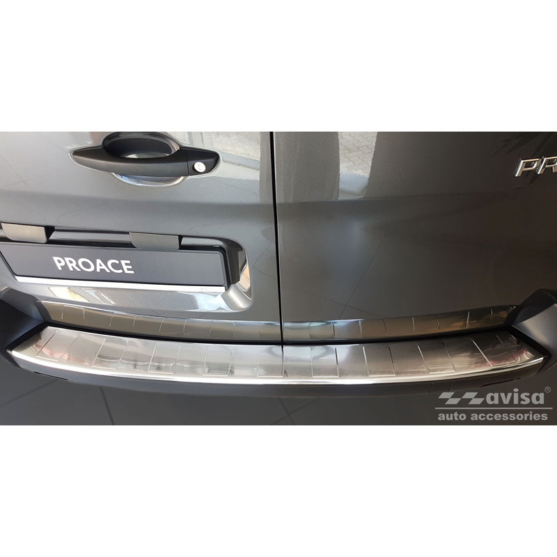 Avisa, Rear bumper protector, Stainless steel, Fits Toyota Proace II Furgon 2016- & Opel Zafira Life 2019- 'Ribs'