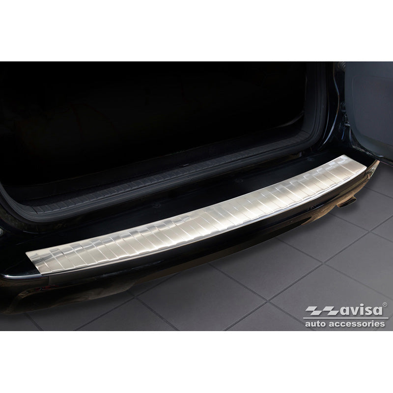 Avisa, Rear Bumper Protector, Stainless Steel, Fits Toyota RAV-4 FL 2008-2010 'Ribs' (Only with spare wheel)