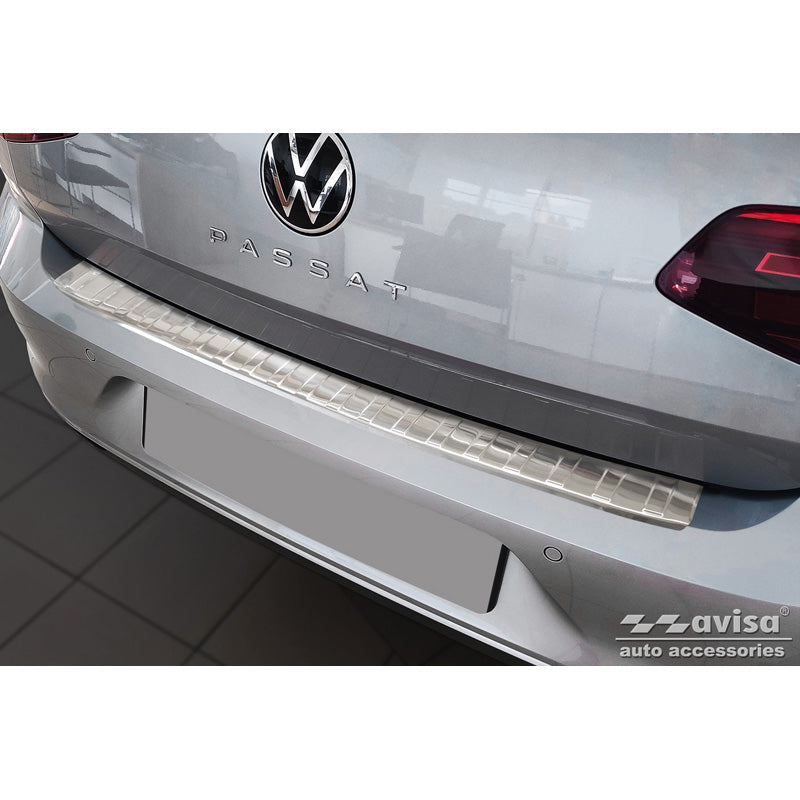 Avisa, Rear Bumper Protector, Stainless Steel, Fits Volkswagen Passat Sedan 2014-2019 & FL 2019-2023 'Ribs'