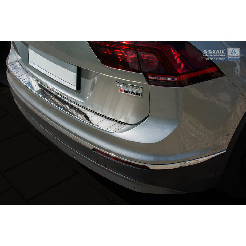 Avisa, Rear Bumper Protector, Stainless Steel, Fits Volkswagen Tiguan II incl. Allspace & R-Line 2016-2020 & FL 2020-2024 'Ribs'