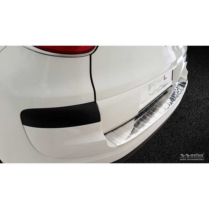 Avisa, Rear Bumper Protector, Stainless Steel, Fits Fiat 500L Facelift 2017- 'Ribs'