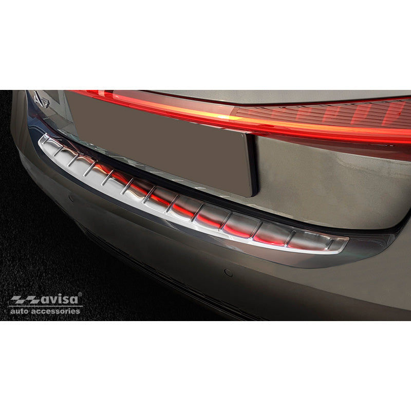 Avisa, Rear bumper protector, Stainless steel, fits Audi A7 (C8) Sportback 2018- 'Ribs'