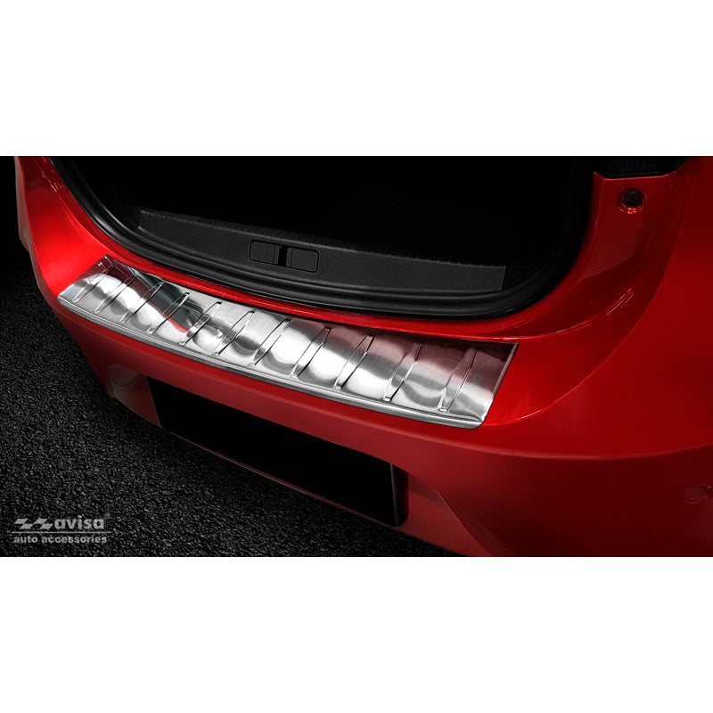 Avisa, Rear bumper protector, Stainless steel, fits Opel Corsa F HB 5-door GS-Line 2019- 'Ribs'