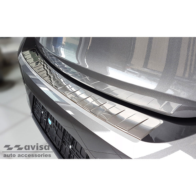 Avisa, Rear bumper protector, Stainless steel, fits Opel Corsa F Edition/Elegance HB 5-door 2019- 'Ribs' (excl. Equipment Ultimate)
