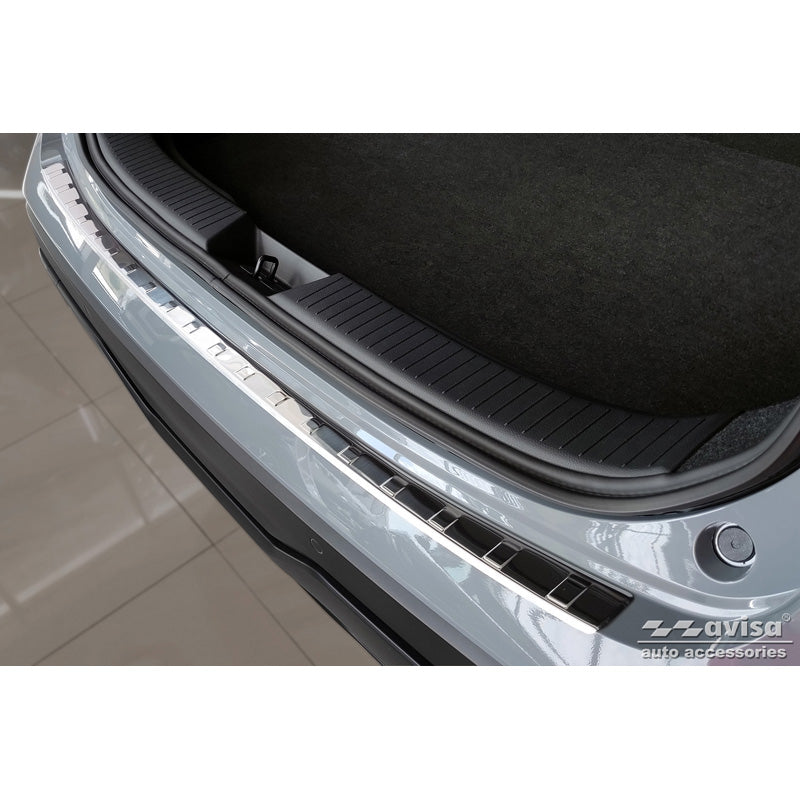 Avisa, Rear bumper protector, Stainless steel, fits Nissan Qashqai III 2021- 'Ribs'