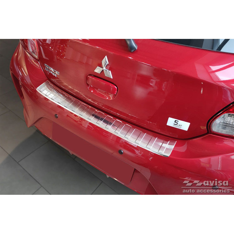 Avisa, Rear bumper protector, Stainless steel, fits Mitsubishi Space Star Facelift 2020- 'Ribs'