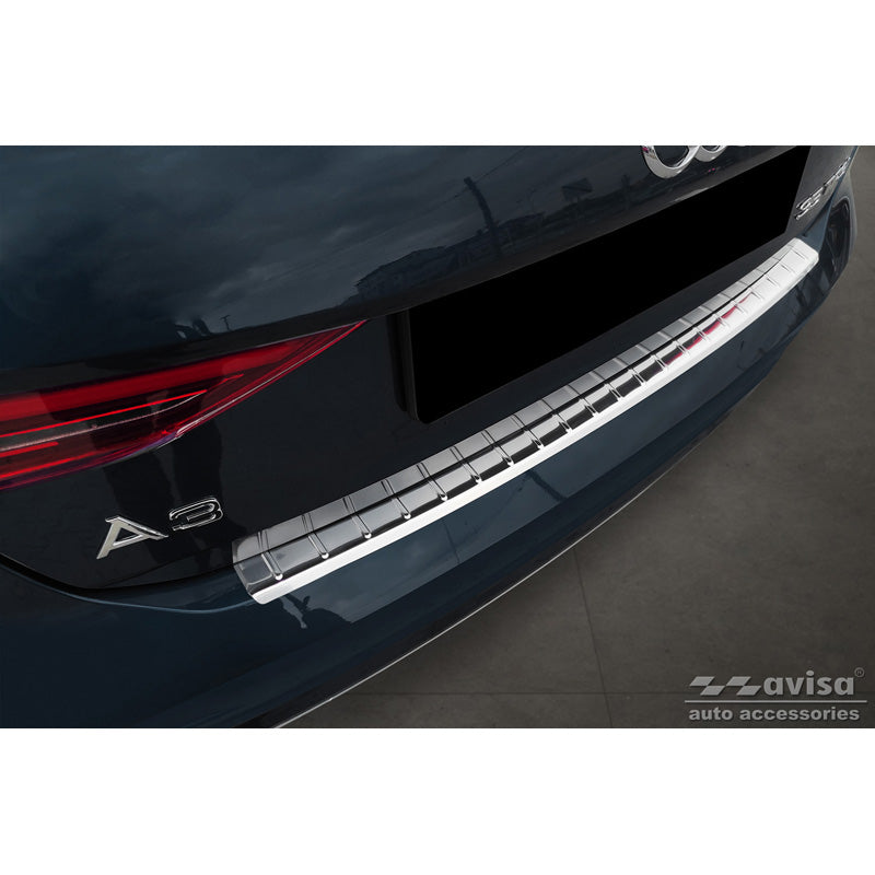 Avisa, Rear bumper protector, Stainless steel, fits Audi A3 (8Y) Sportback 2020- 'Ribs'